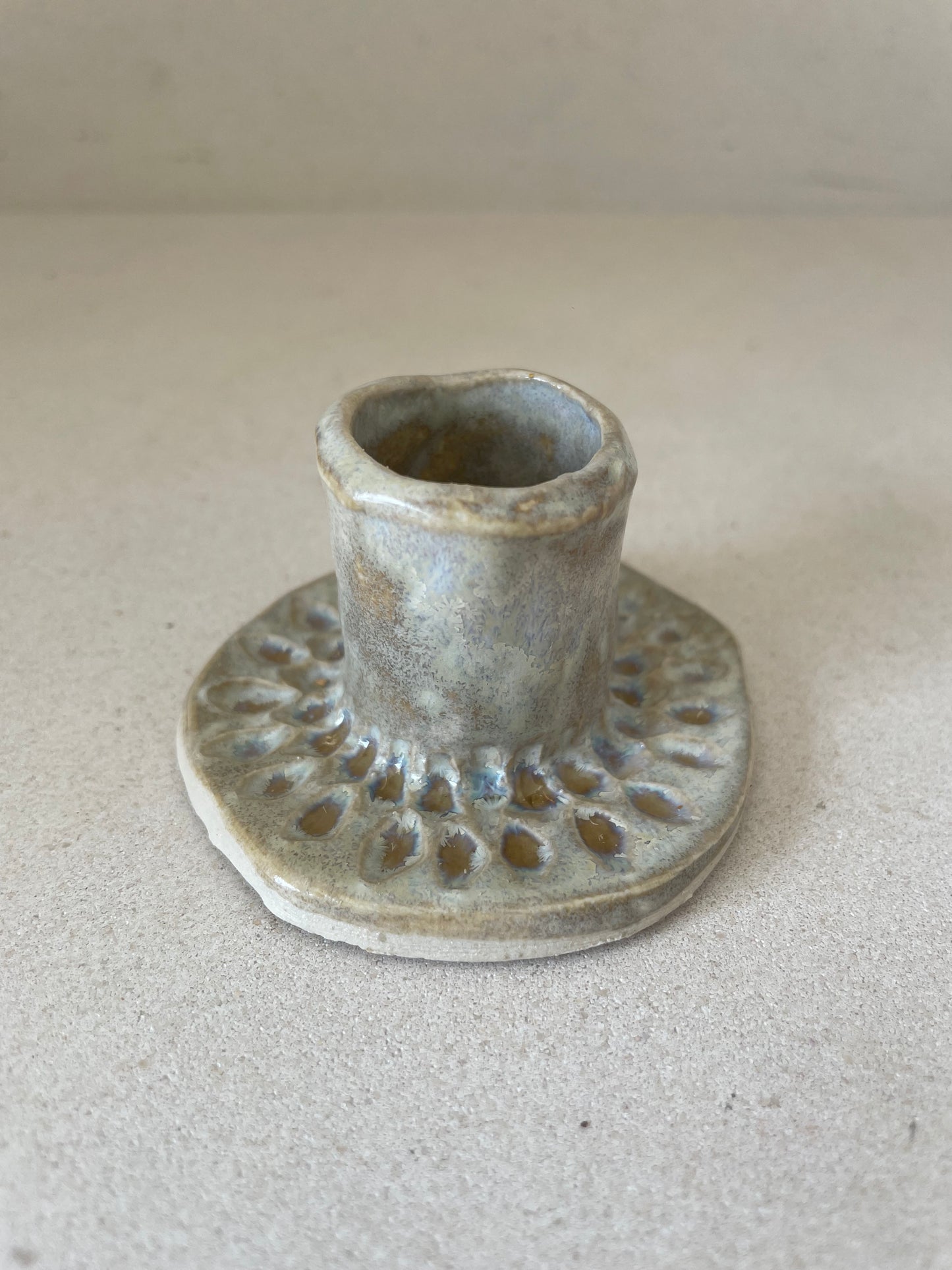 Crystal Glazed Tapered Candle Holder