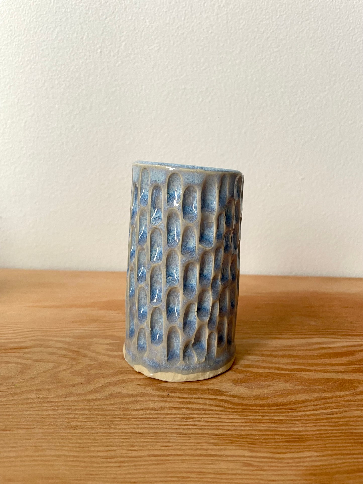 Light Blue Textured Vase