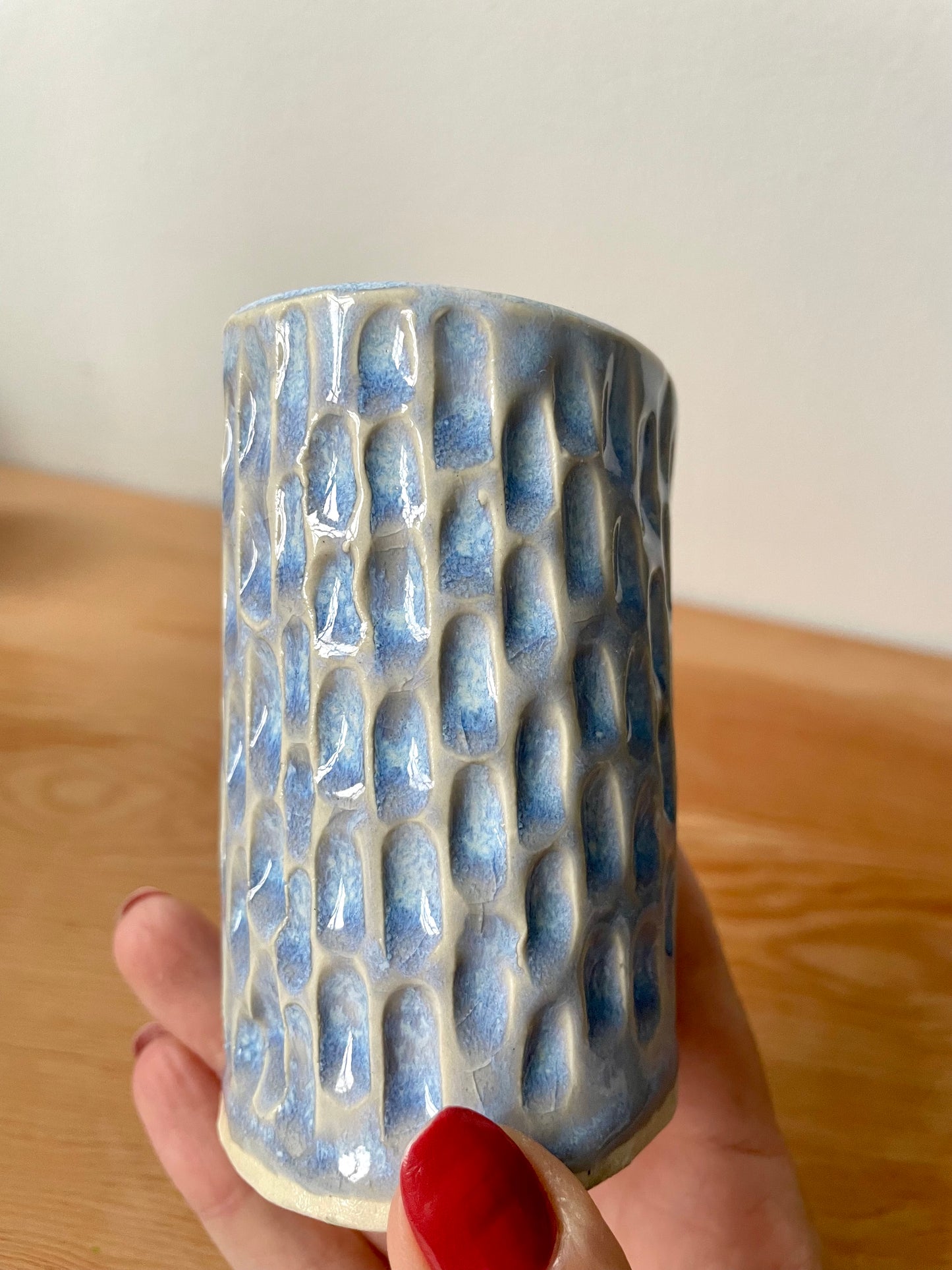Light Blue Textured Vase