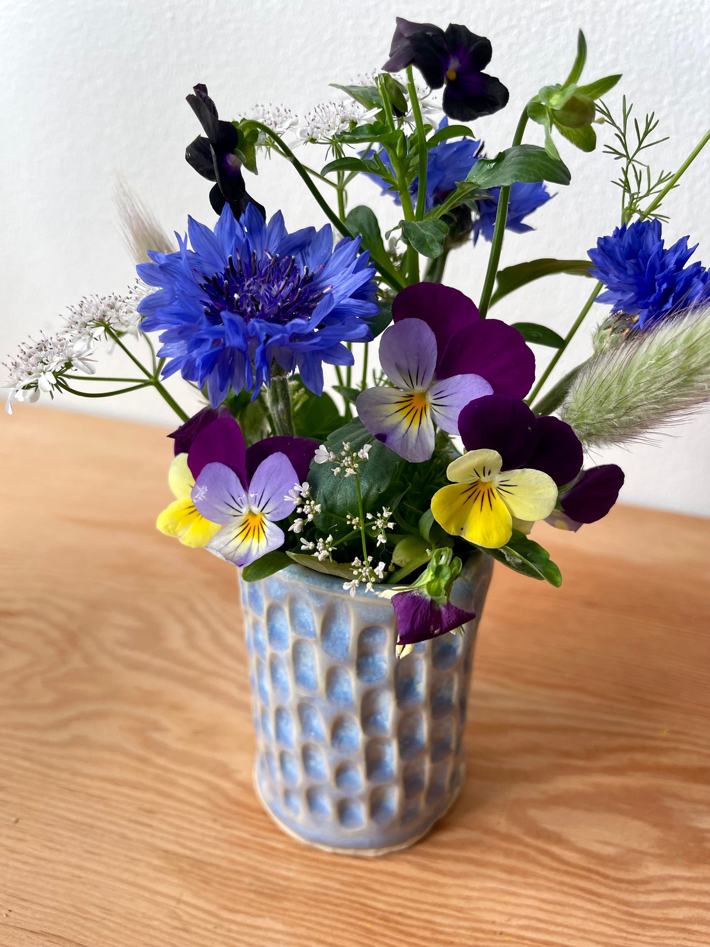 Light Blue Textured Vase