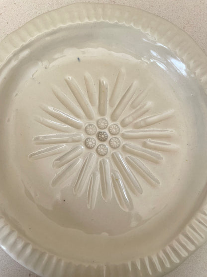 White Geometric Sunburst Plate