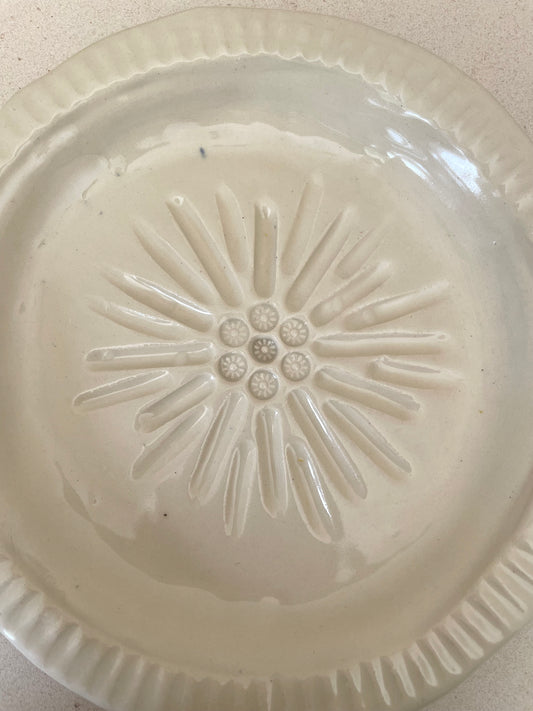 White Geometric Sunburst Plate