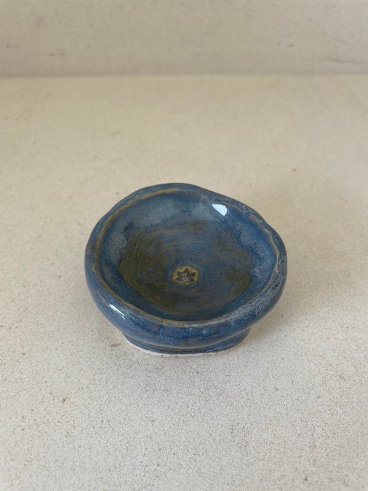 Small Ocean Blue Salt Cellar Dish