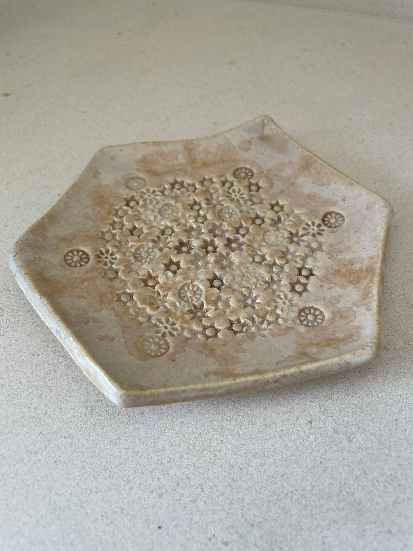 Desert Rose Geometric Hexagonal Dish
