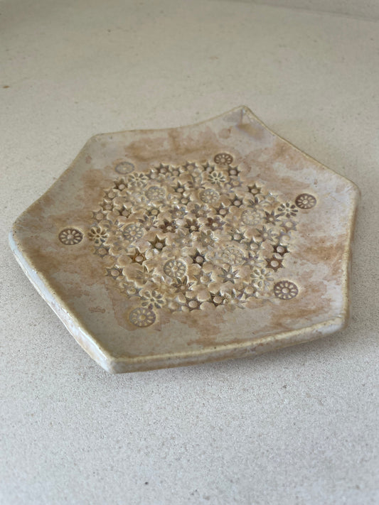 Desert Rose Geometric Hexagonal Dish