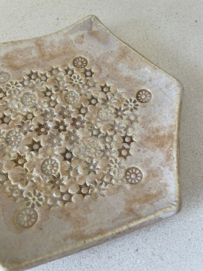 Desert Rose Geometric Hexagonal Dish