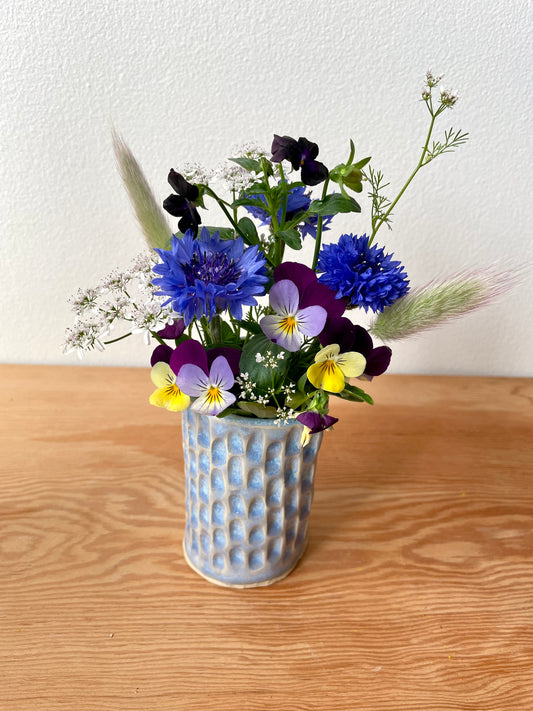 Light Blue Textured Vase